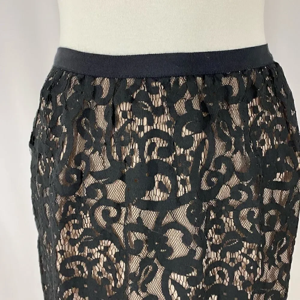 Loft Black  Lace Mini Skirt